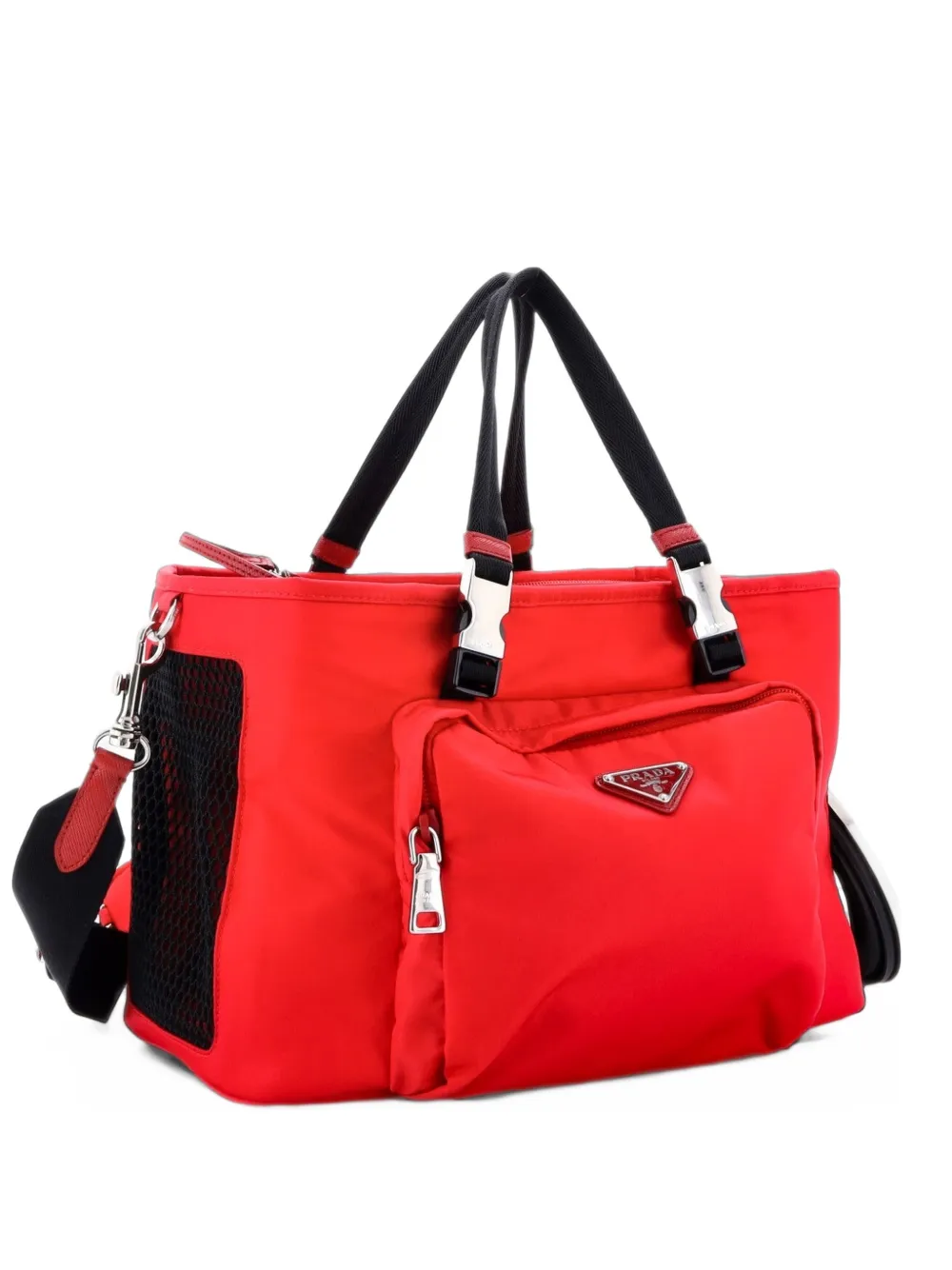 Prada Pre-Owned Convertible Pet Carrier Re-Nylon with Mesh satchel - Rosso