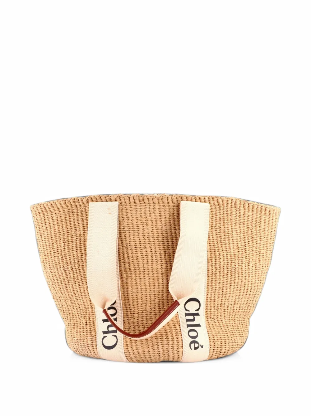 Chloé Pre-Owned x Mifuko Woody Tote Raffia Large bucket bag - Nude
