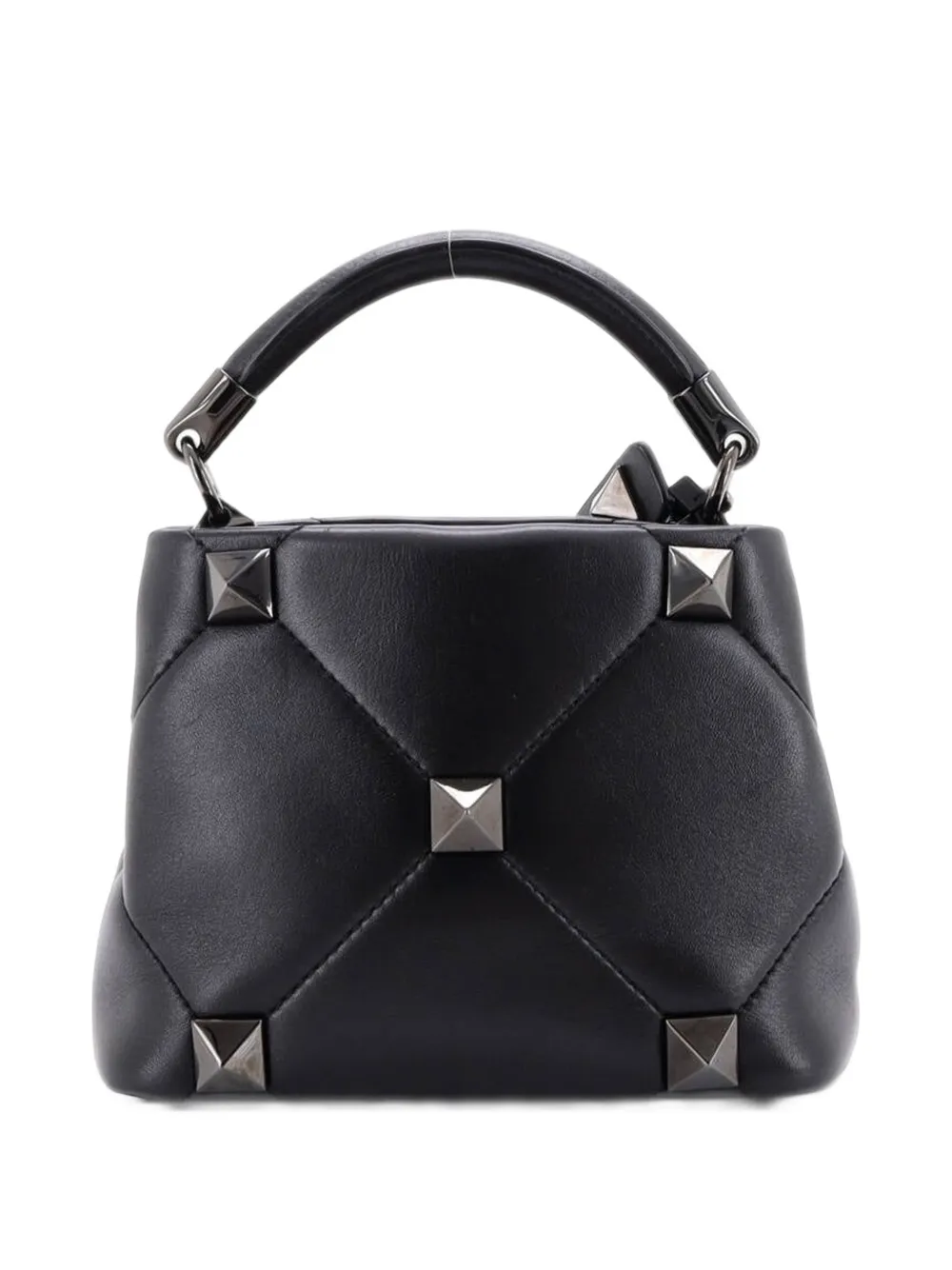 Valentino Garavani Pre-Owned Roman Stud Top Handle Bag Quilted Leather Small satchel - Schwarz