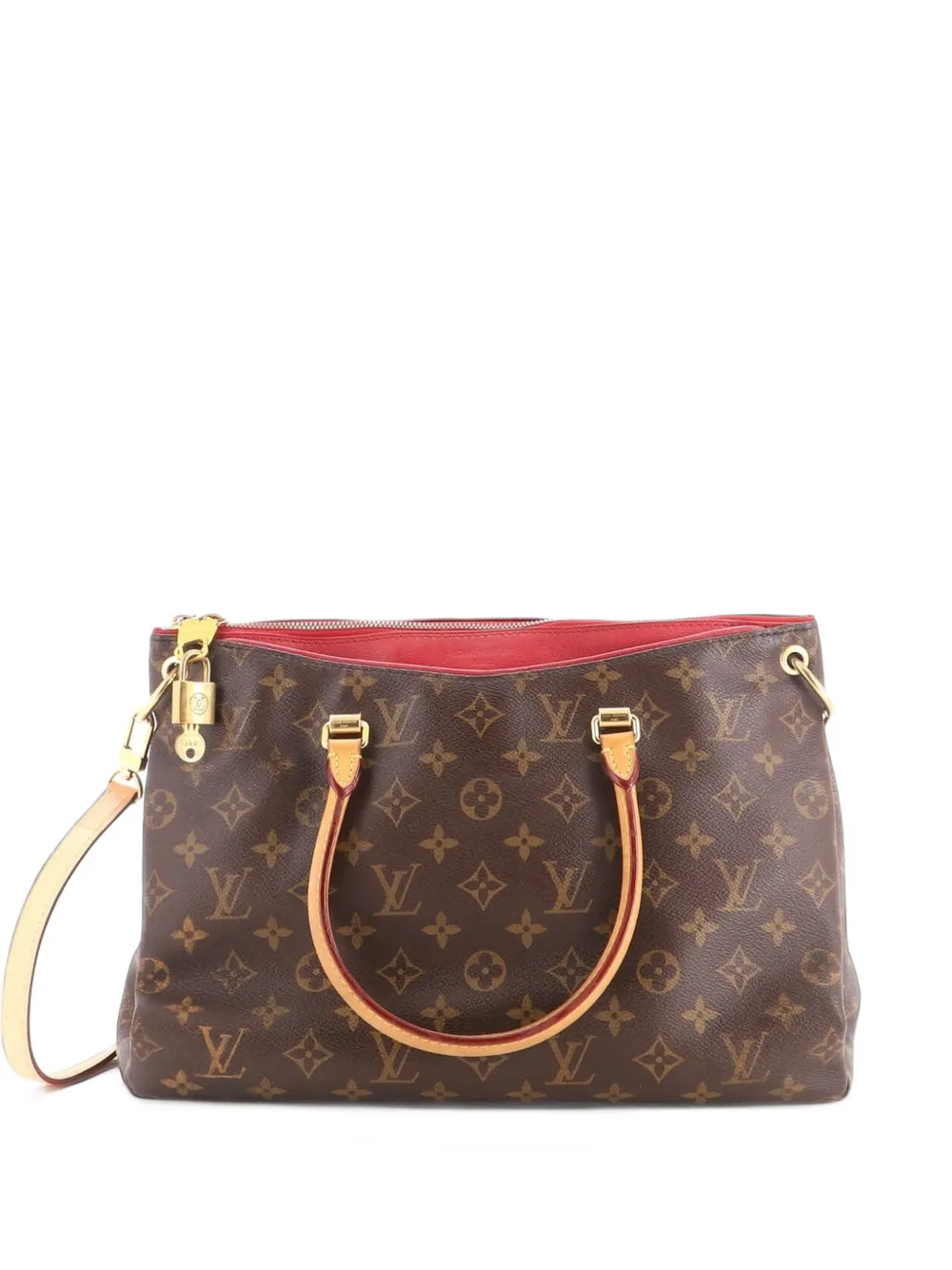 Louis Vuitton Pre-Owned Pallas Tote Monogram Canvas with Leather shoulder bag - Braun