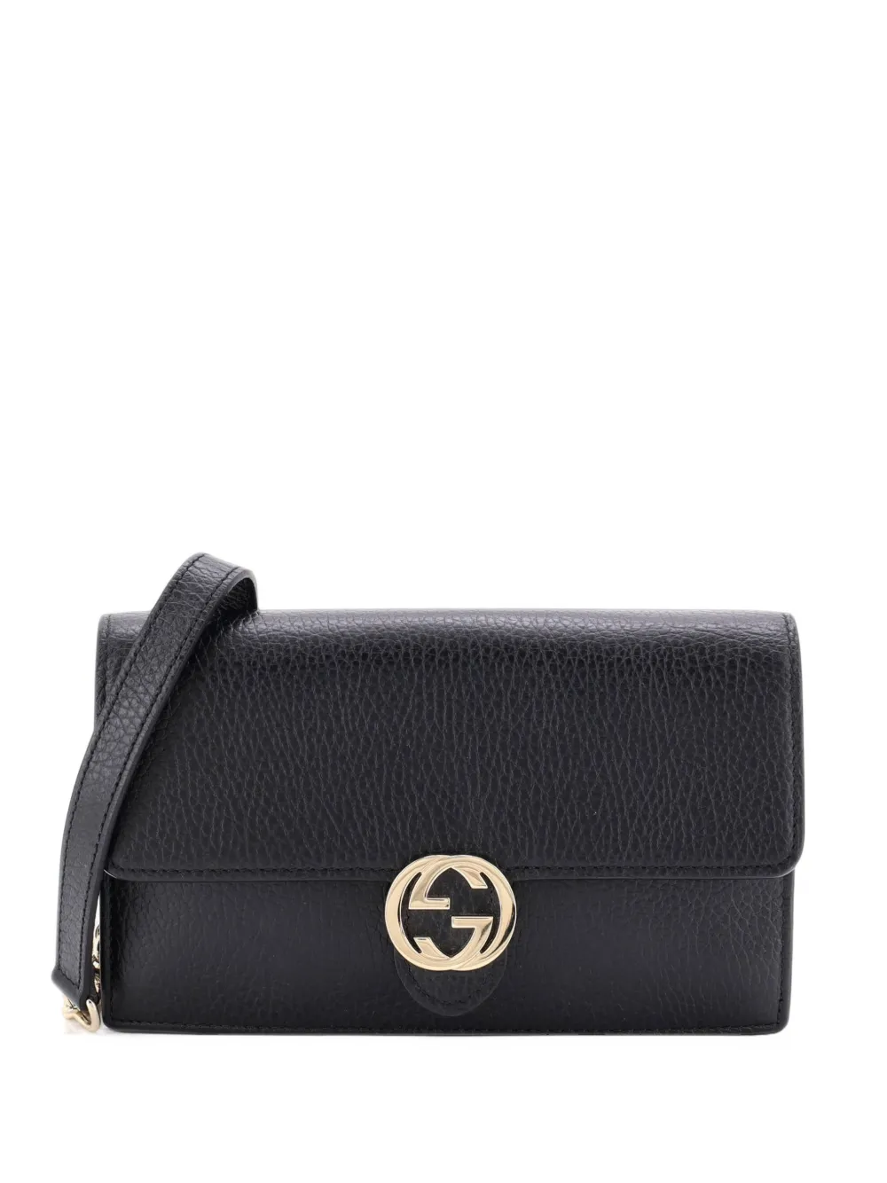 Gucci Pre-Owned Interlocking Wallet on Chain Leather crossbody bag - Schwarz