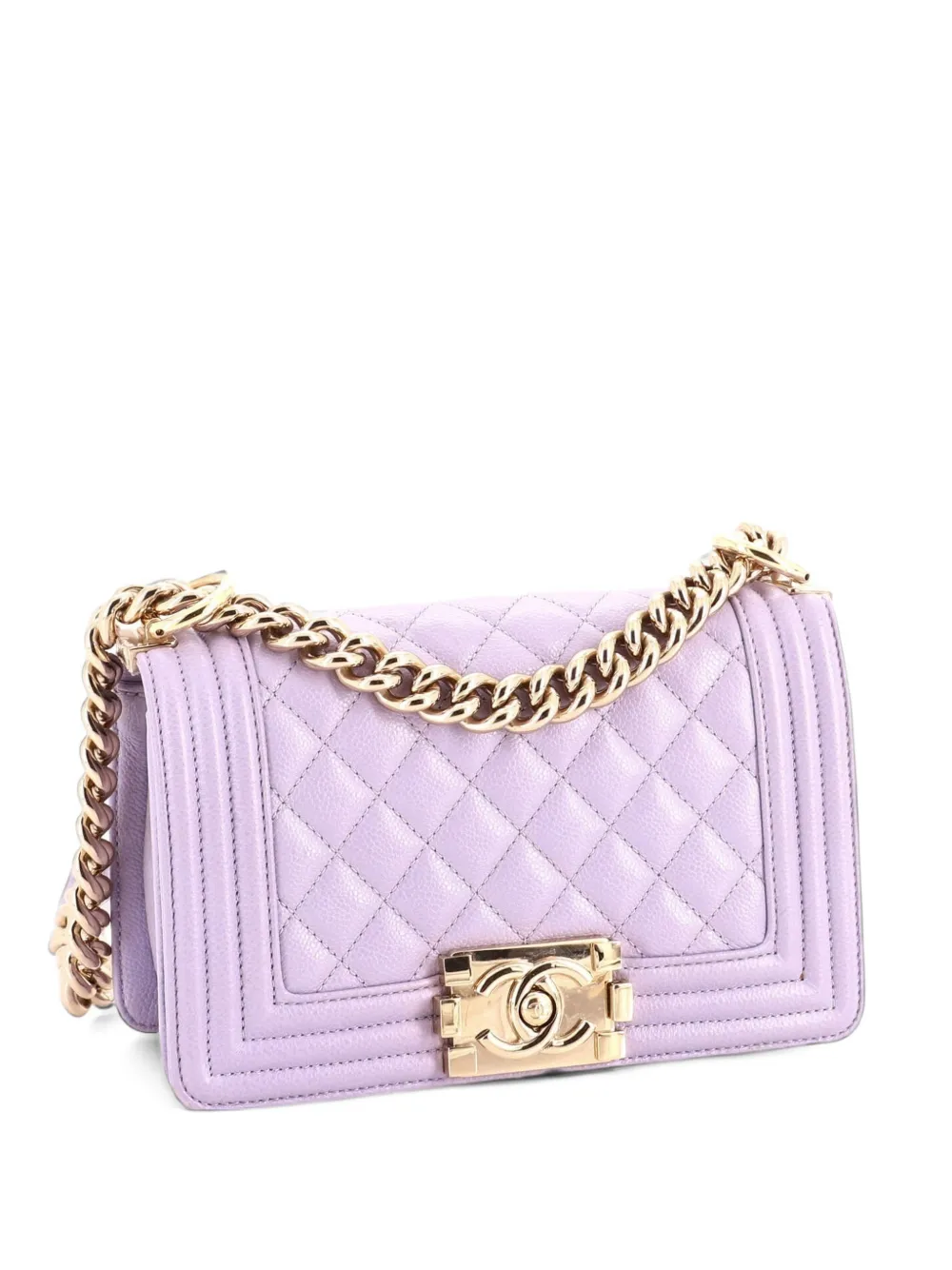 CHANEL Pre-Owned Boy Flap Bag Quilted Caviar Small crossbody bag - Violett
