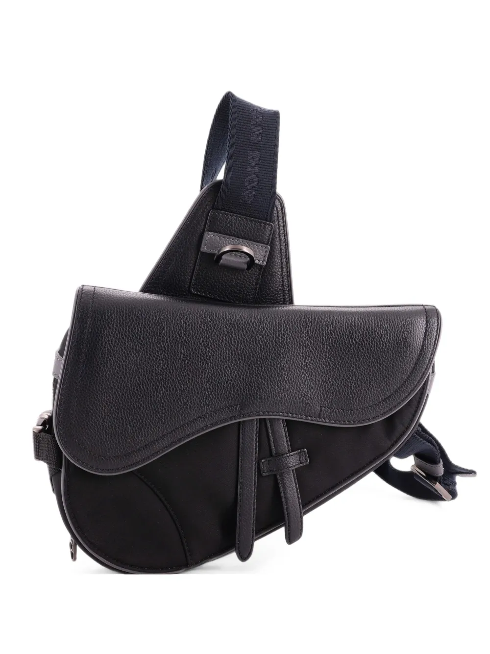 Christian Dior Pre-Owned x Sacai Saddle Technical Fabric and Leather crossbody bag - Schwarz