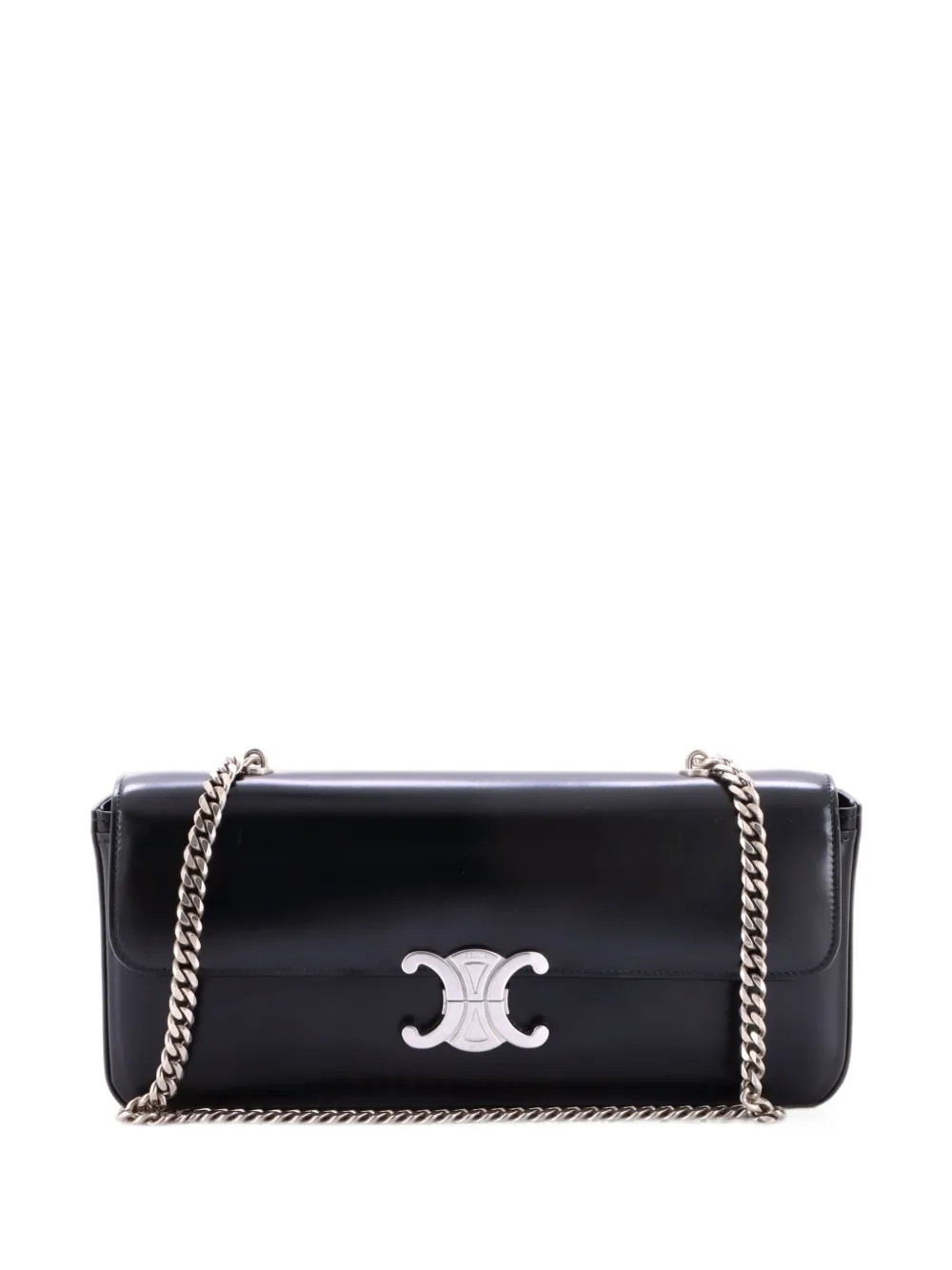 Celine Pre-Owned Triomphe Chain Leather Medium shoulder bag - Nero