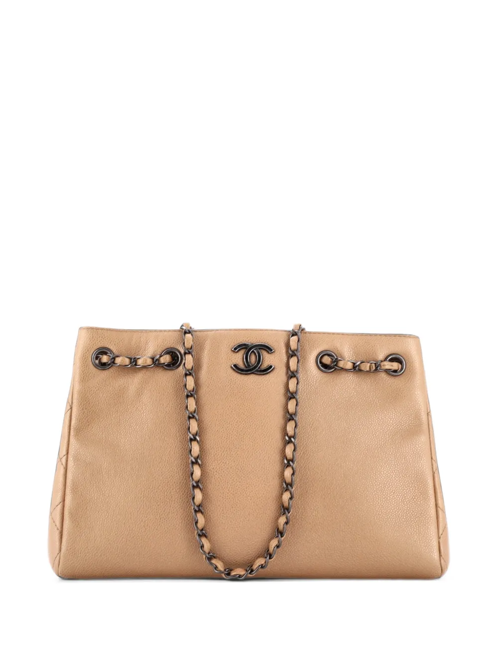 CHANEL Pre-Owned Woven Chain Shopping Caviar Medium tote bag - Metallic