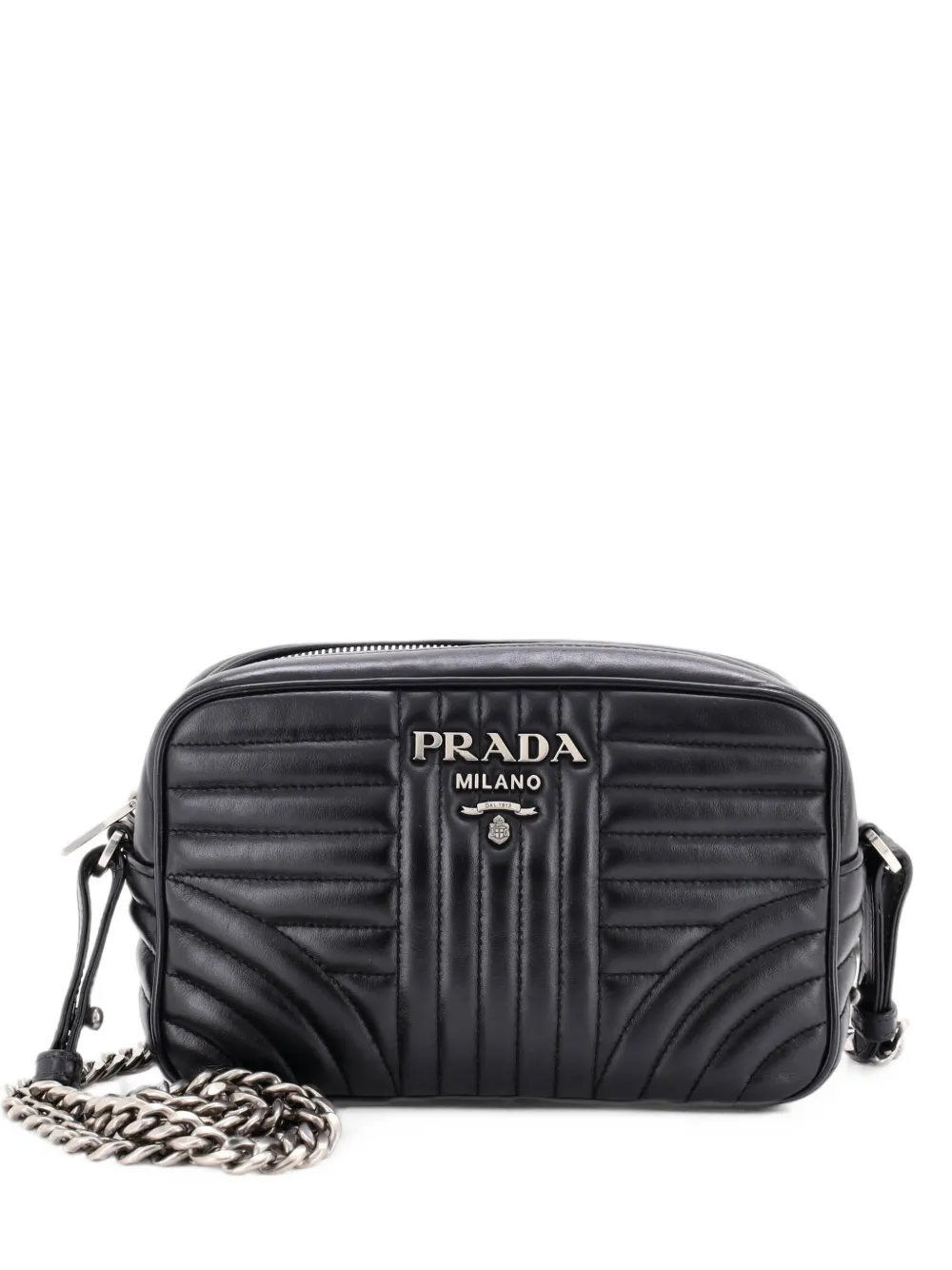 Prada Pre-Owned Camera Bag Diagramme Quilted Leather Small crossbody bag - Nero