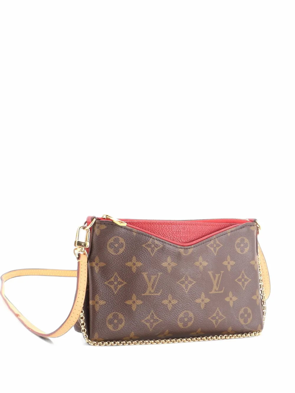Louis Vuitton Pre-Owned Pallas Monogram Canvas with Leather clutch bag - Marrone