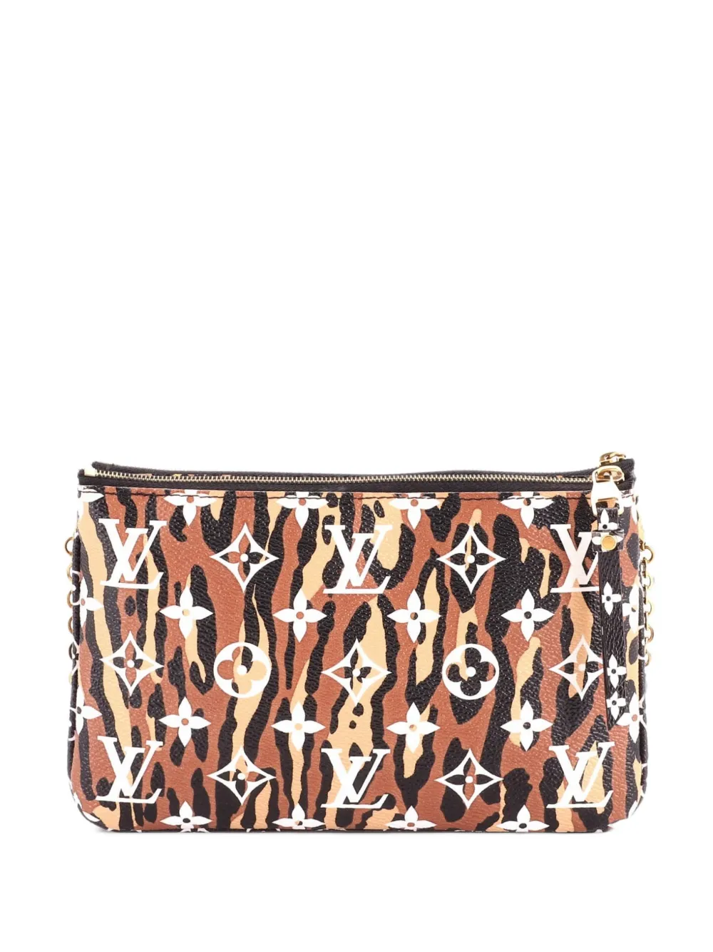 Louis Vuitton Pre-Owned Double Zip Pochette Limited Edition Jungle Monogram Giant clutch bag - Braun
