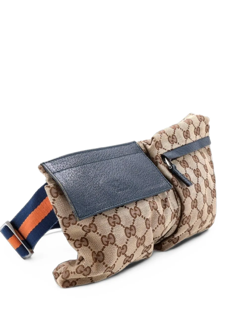 Gucci Pre-Owned Vintage Double GG Canvas with Leather belt bag - Braun