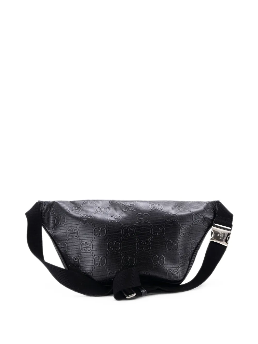 Gucci Pre-Owned Front Pocket GG Embossed Perforated Leather belt bag in Black
