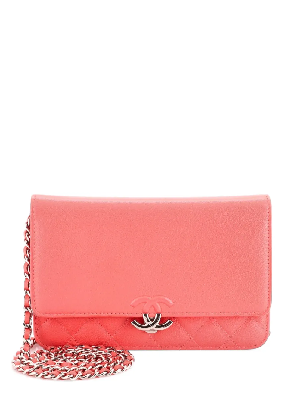 CHANEL Pre-Owned CC Box Wallet on Chain Quilted Caviar crossbody bag - Rosa