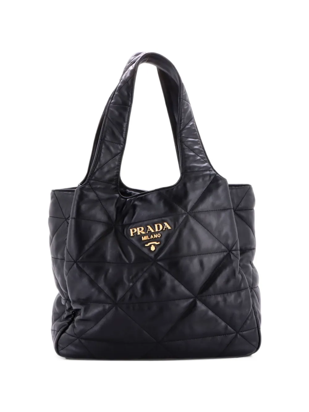 Prada Pre-Owned Flou Dynamique Open Quilted Nappa Leather Medium tote bag - Nero