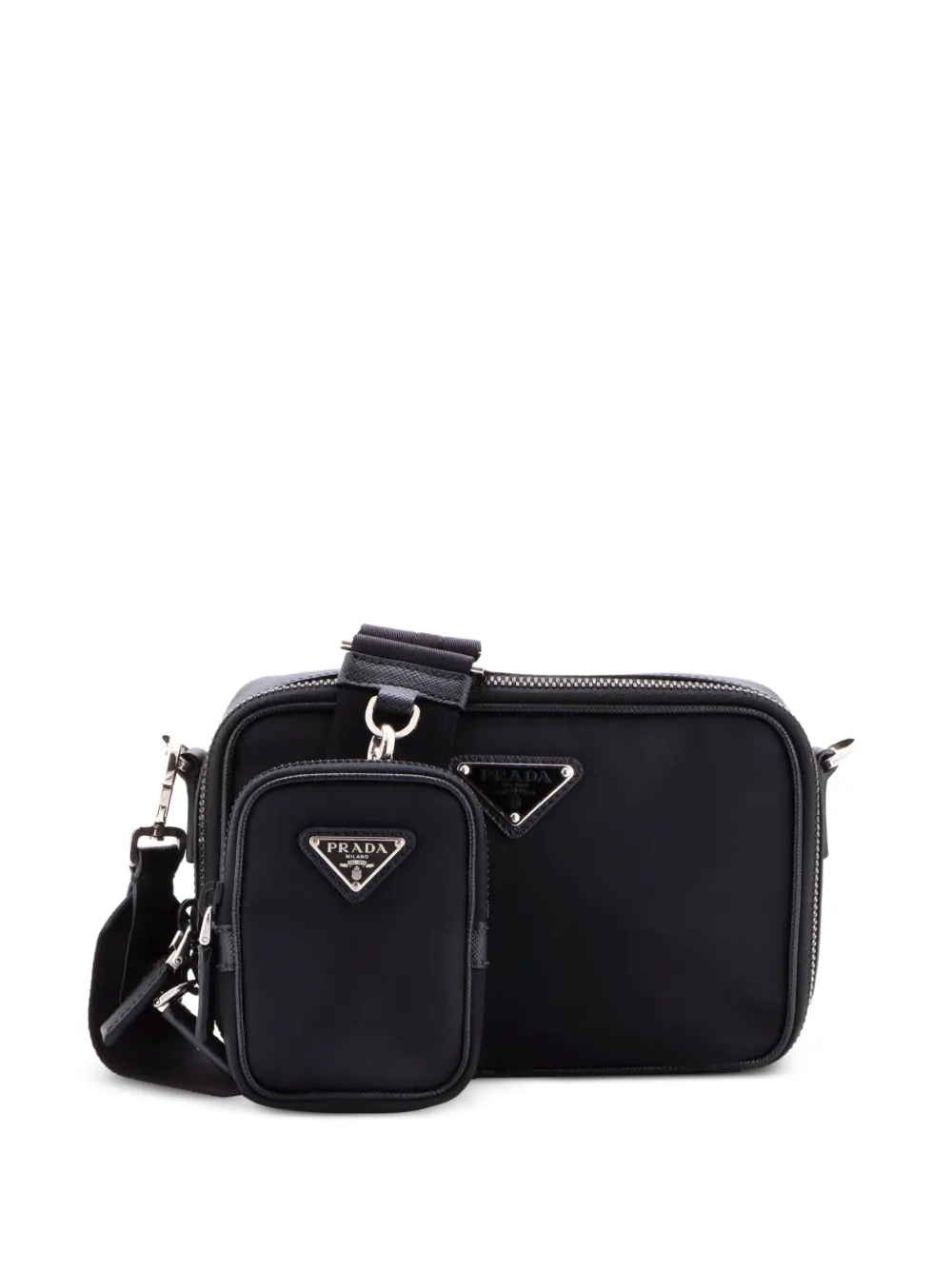 Prada Pre-Owned Brique Camera Re-Nylon with Saffiano Leather Small crossbody bag - Black
