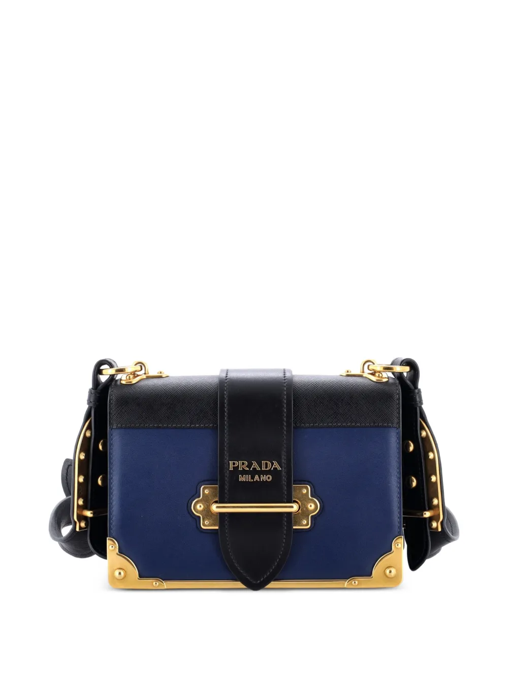 Prada Pre-Owned Cahier Leather and Saffiano Leather Small crossbody bag - Nero