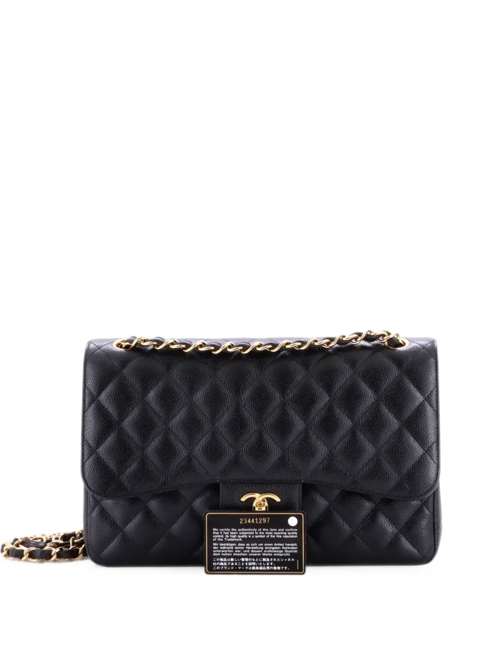 CHANEL Pre-Owned Classic Double Flap Bag Quilted Caviar Jumbo shoulder bag - Schwarz
