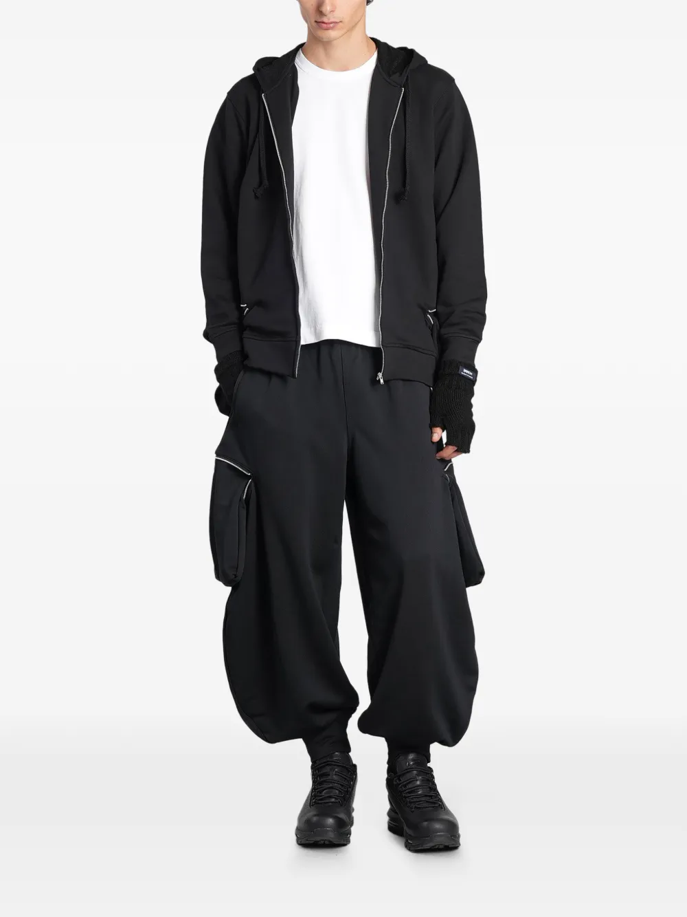 Comme Des Garçons Shirt zip-up pocket-detail hoodie Zwart