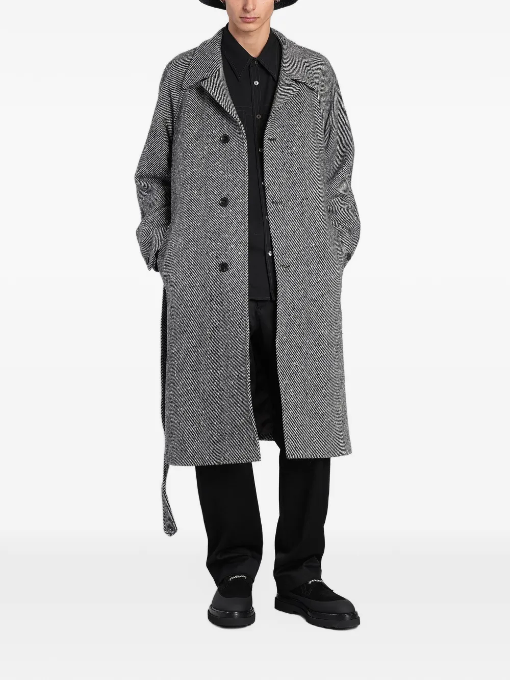 Paul Smith oversized black viscose-wool shirt Zwart