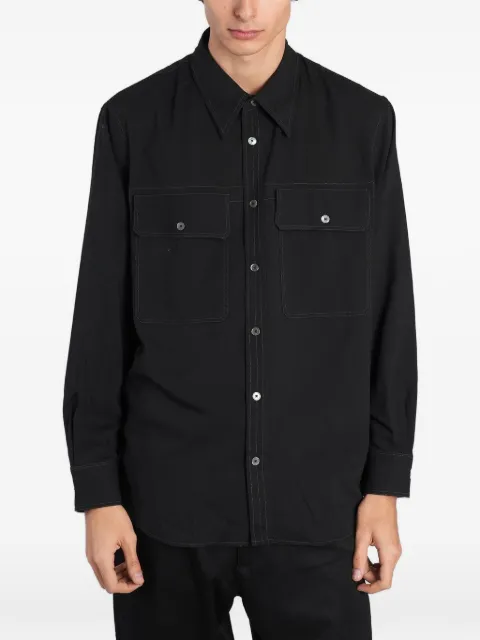 Paul Smith oversized black viscose-wool shirt