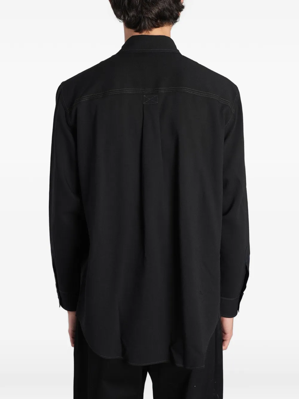 Paul Smith oversized black viscose-wool shirt Zwart