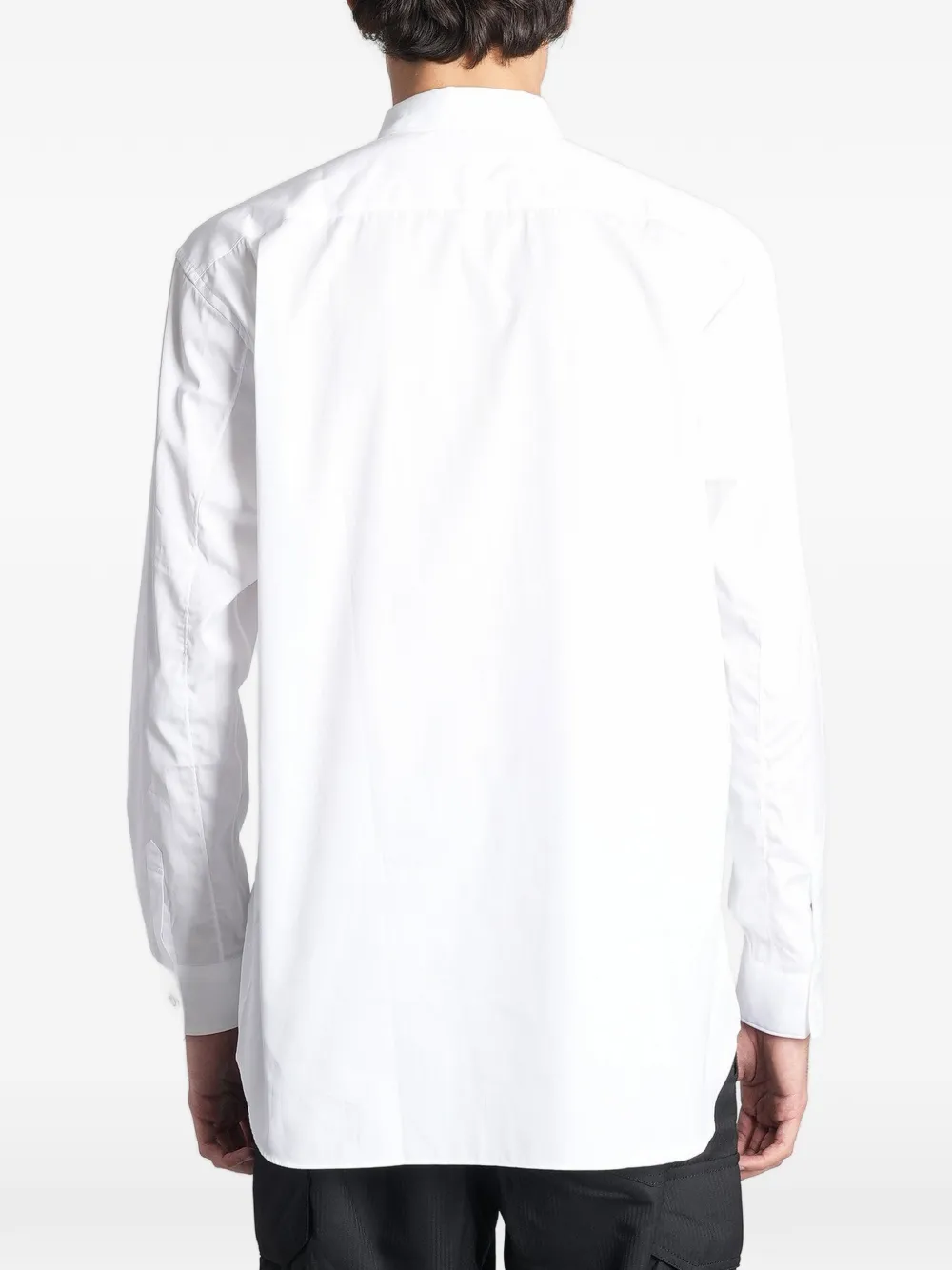 Comme Des Garçons Shirt stripe-panelled cotton shirt Wit