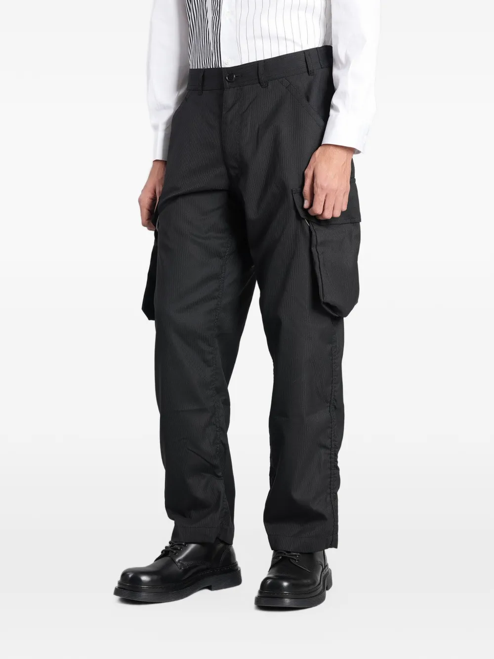 Comme Des Garçons Shirt derby-stripe cargo pants Zwart