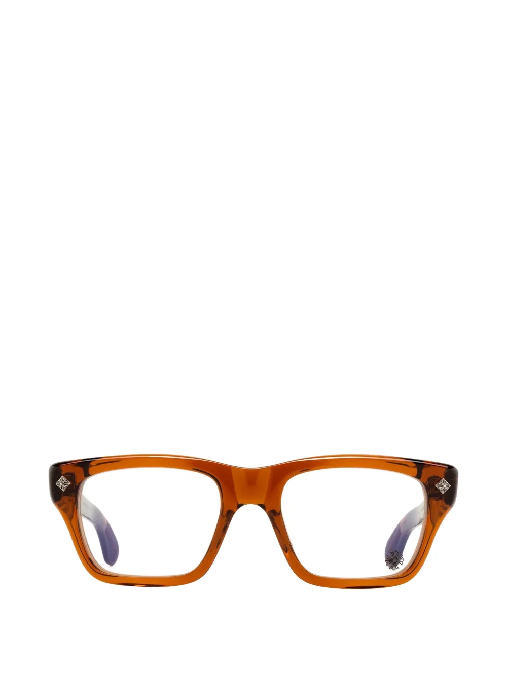 Chrome Hearts Hollyweird rectangle-frame glasses - Marrone