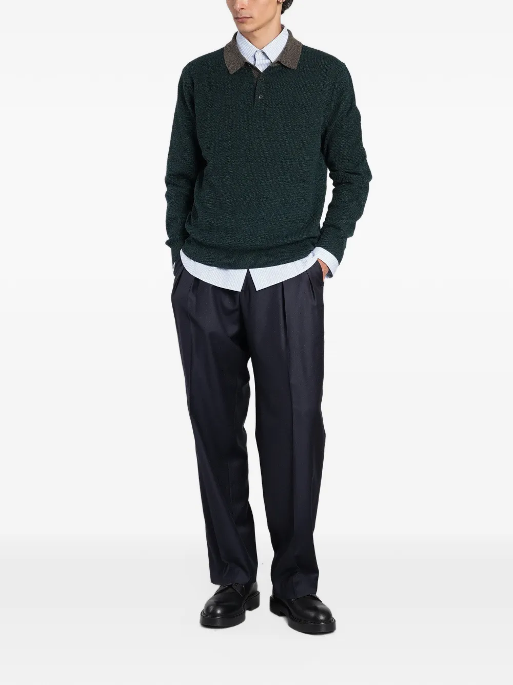 Paul Smith pleated polka-dot trousers Blauw
