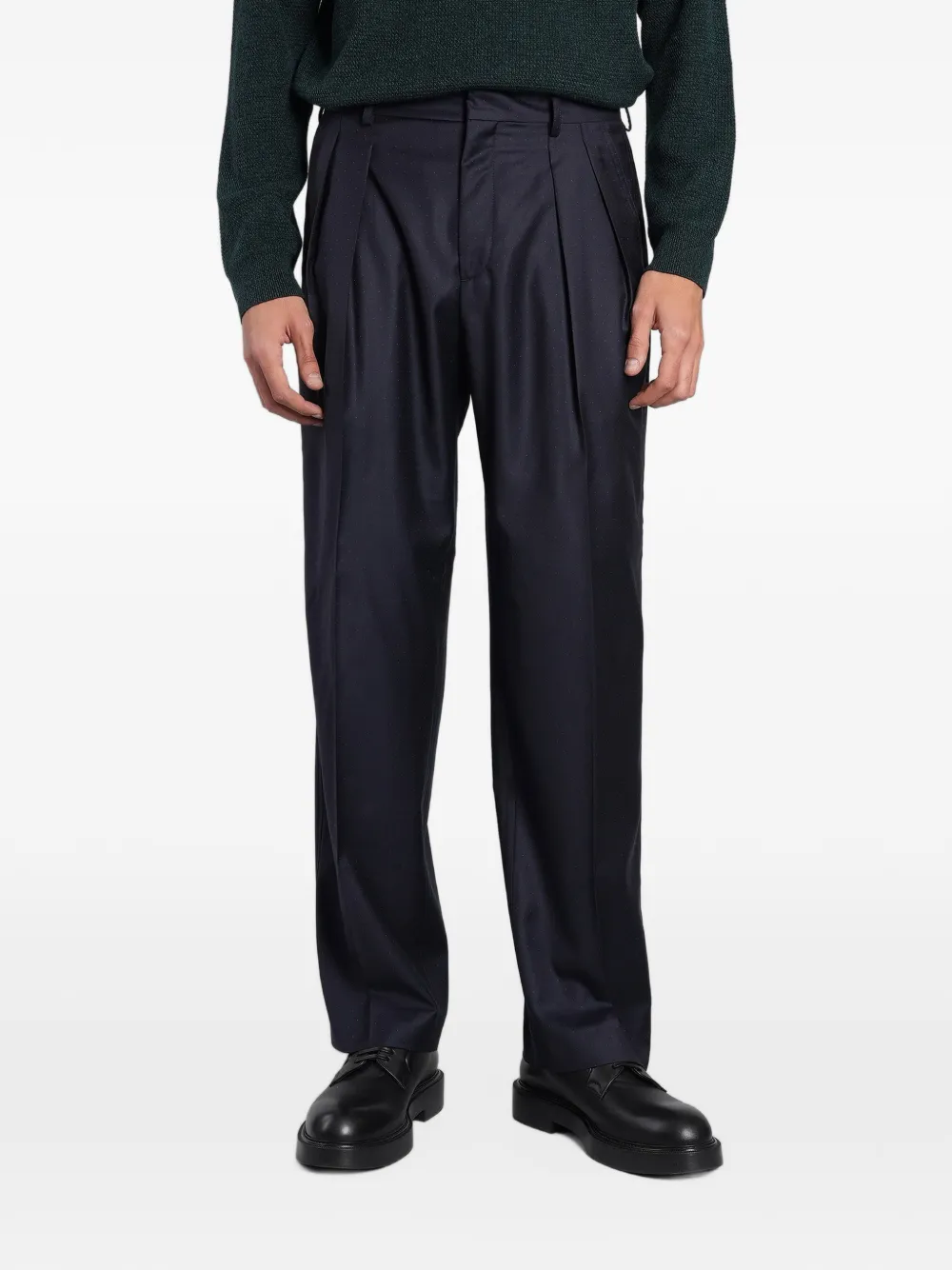 Paul Smith pleated polka-dot trousers Blauw