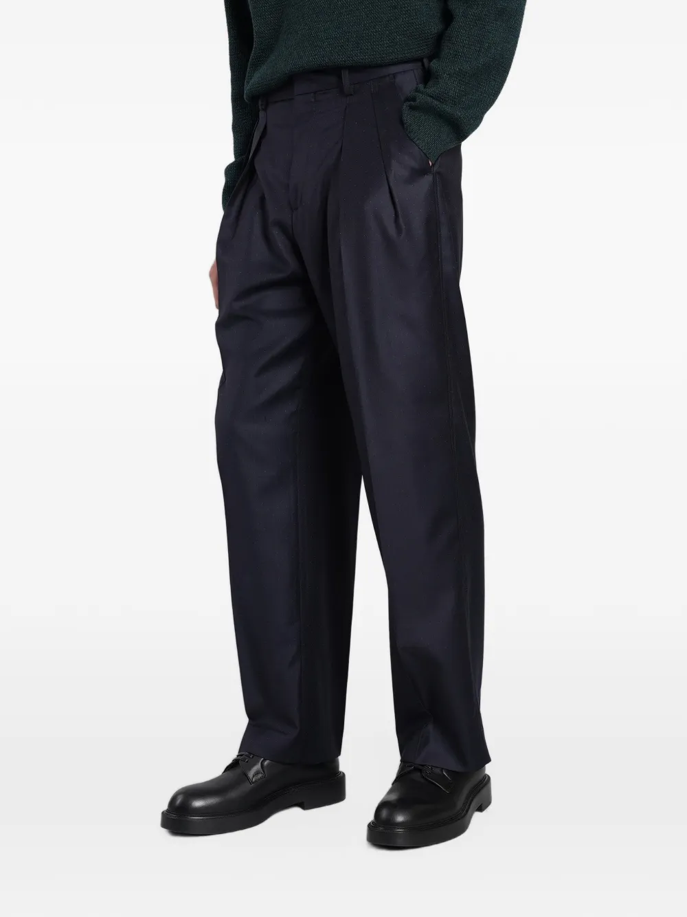 Paul Smith pleated polka-dot trousers Blauw