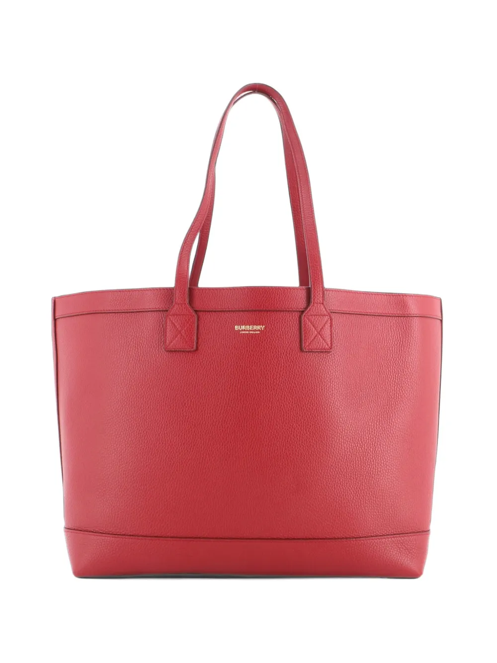 Burberry Pre-Owned Shopping Leather with Check Canvas Interior Medium tote bag - Rot