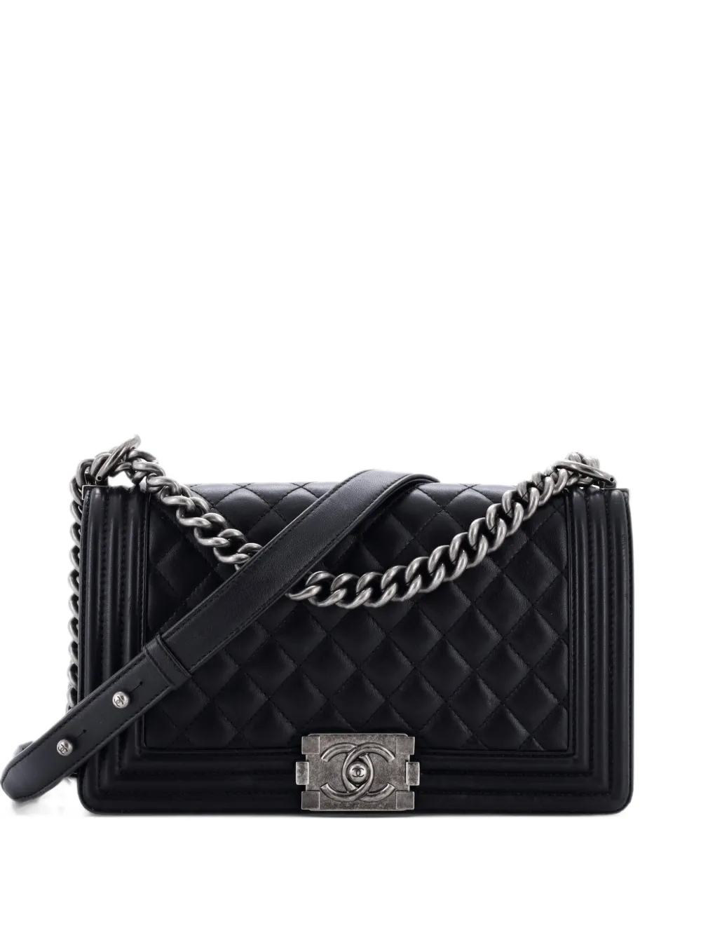 CHANEL Pre-Owned Boy Flap Bag Quilted Lambskin Old Medium shoulder bag - Schwarz