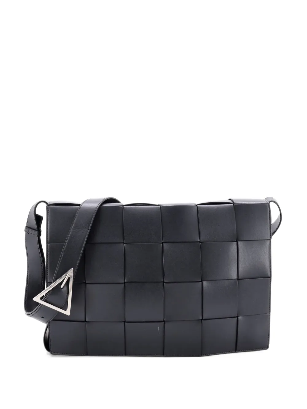 Bottega Veneta Pre-Owned Cassette Maxi Intrecciato Leather Large crossbody bag - Grey