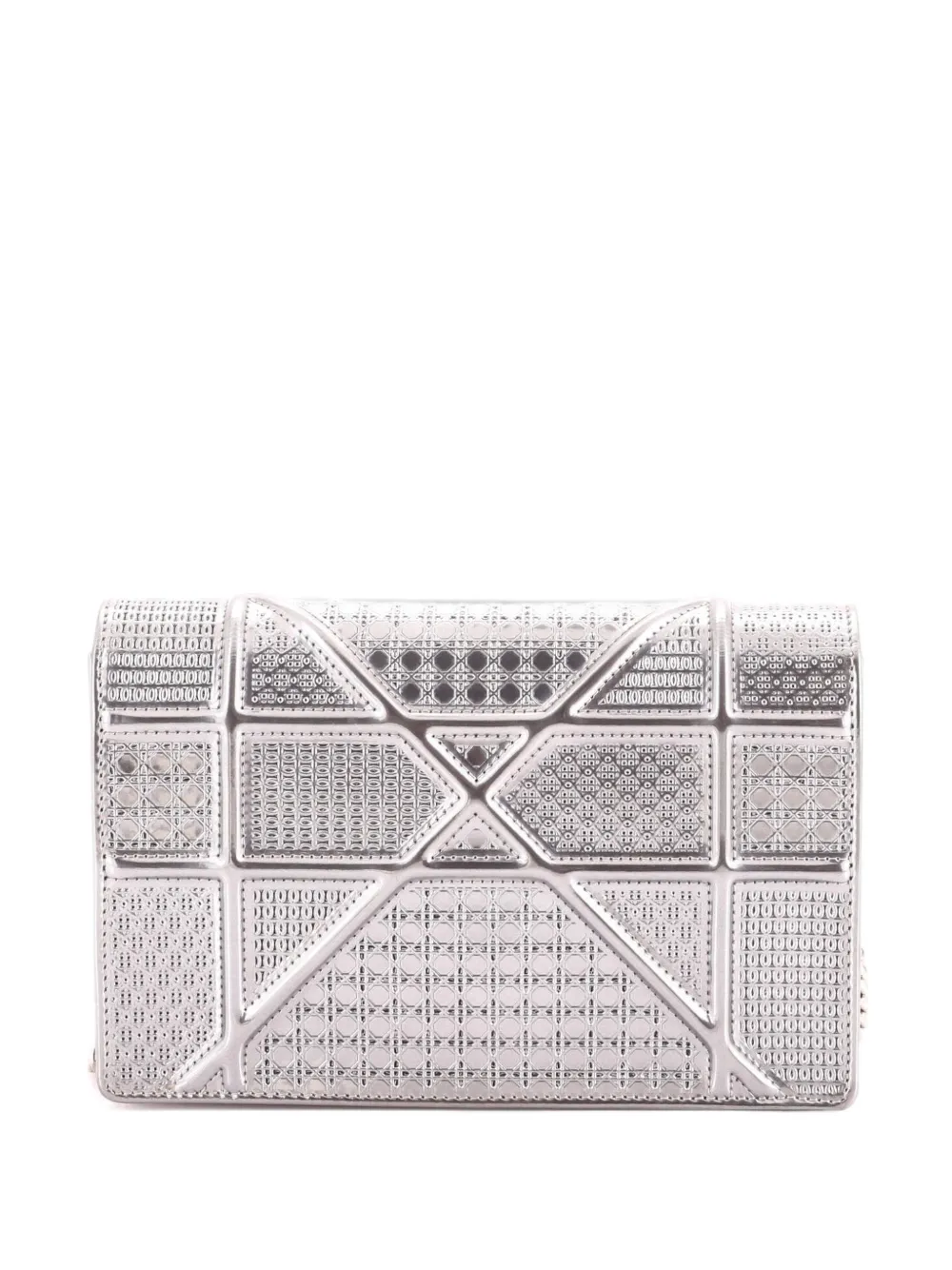 Christian Dior Pre-Owned Diorama Wallet on Chain Cannage Embossed Calfskin clutch bag - Silber