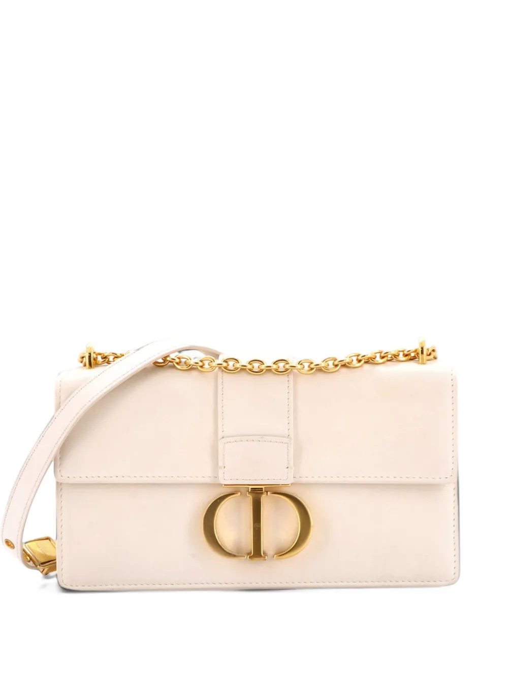 Christian Dior Pre-Owned 30 Montaigne Chain Flap Bag Leather East West shoulder bag - Nude