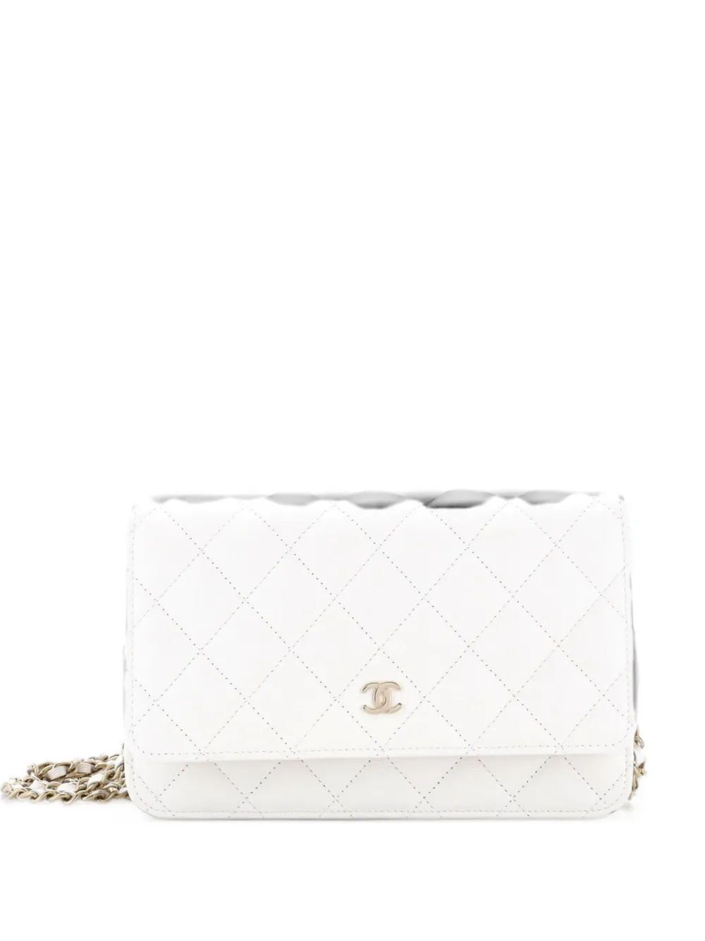 CHANEL Pre-Owned Wallet on Chain Quilted Caviar crossbody bag - Weiß