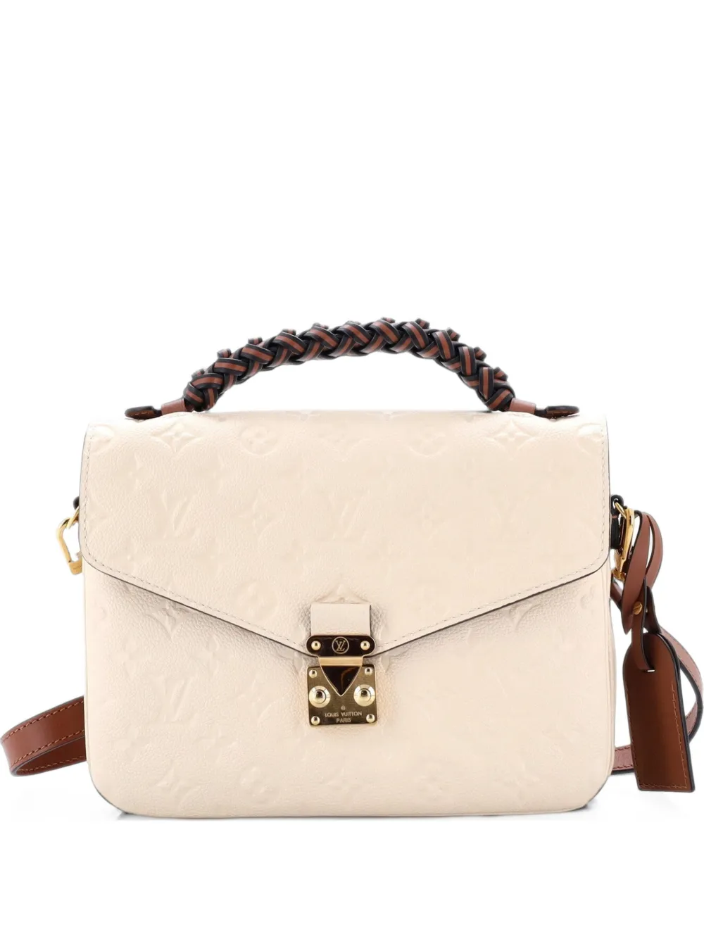 Louis Vuitton Pre-Owned Braided Handle Pochette Metis Monogram Empreinte Leather crossbody bag - Nude