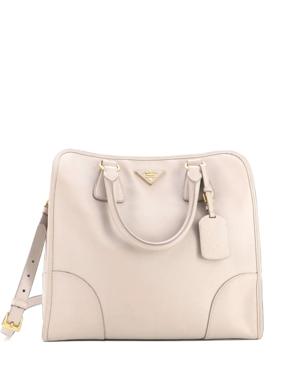 Prada Pre-Owned Convertible Shopping Saffiano Leather Large tote bag - Grigio
