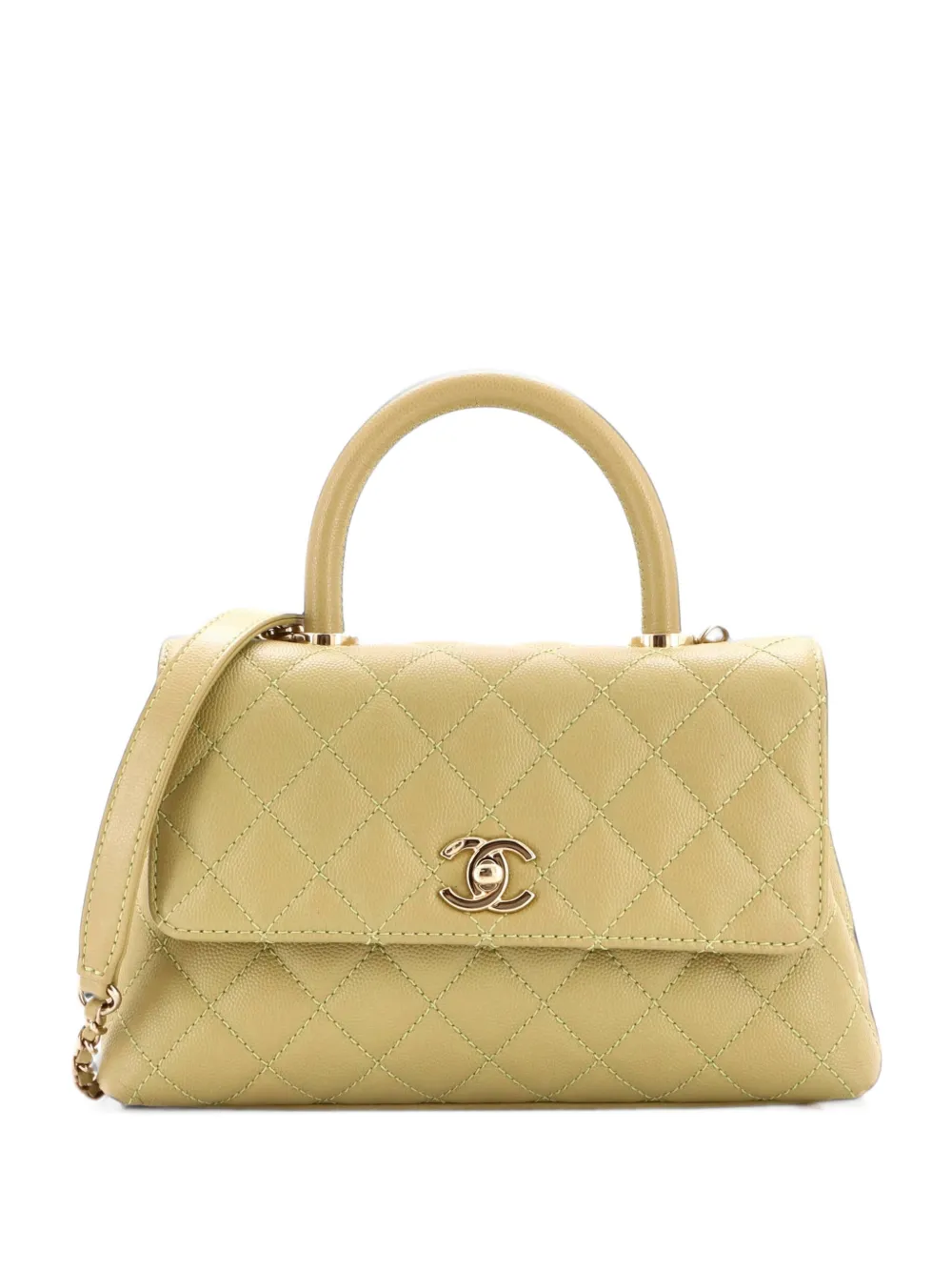 CHANEL Pre-Owned Coco Top Handle Bag Quilted Caviar Mini satchel - Grün