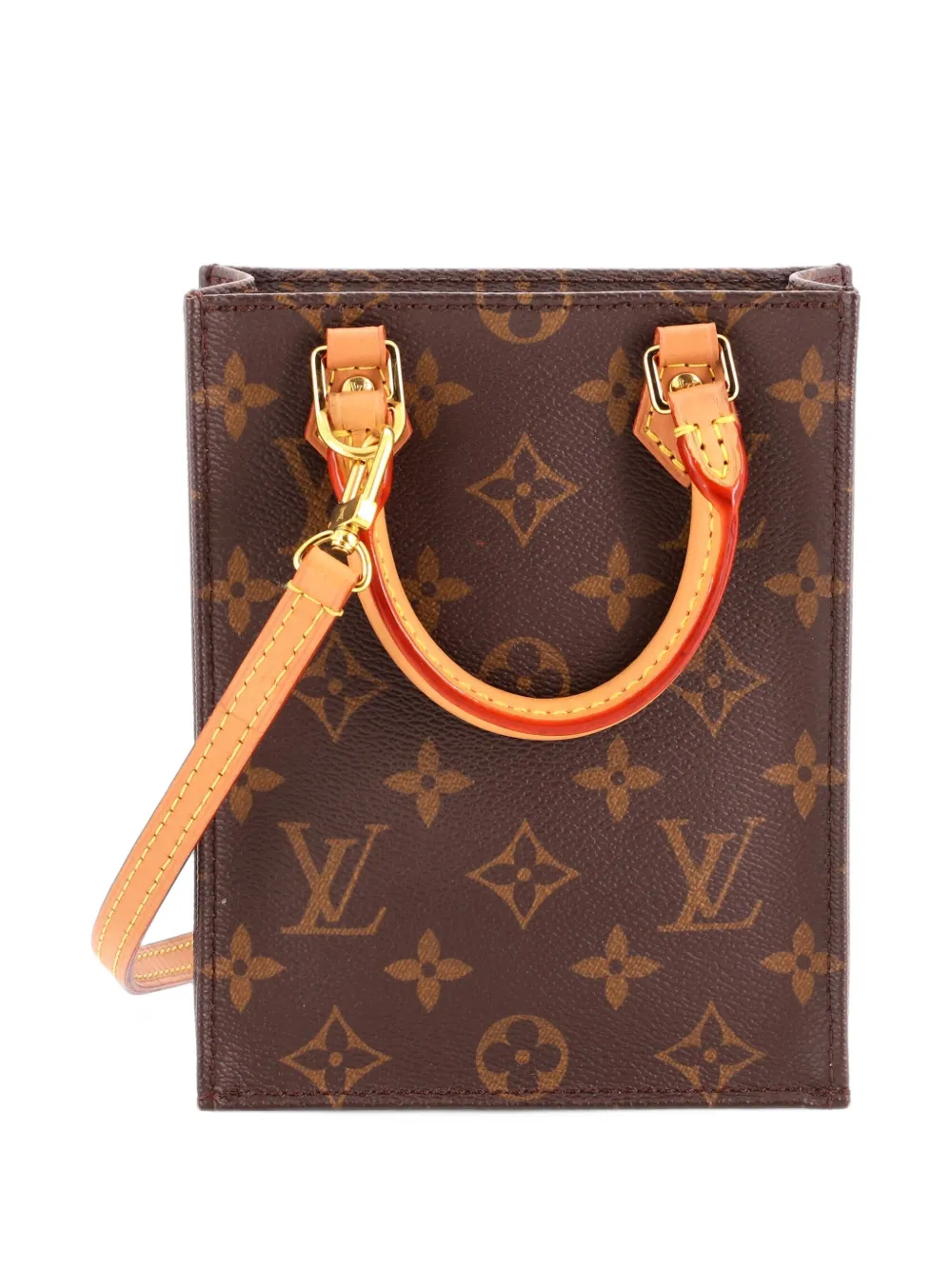 Louis Vuitton Pre-Owned Petit Sac Plat Bag Monogram Canvas crossbody bag - Marrone
