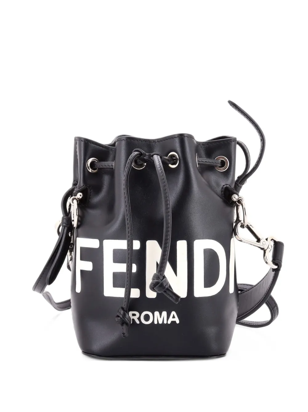Fendi Pre-Owned Logo Mon Tresor Leather Mini bucket bag - Schwarz
