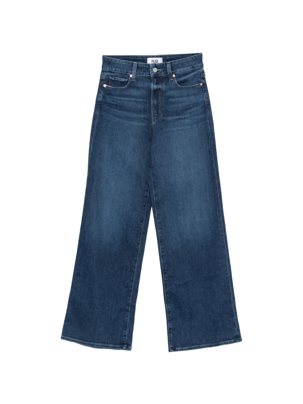 PAIGE Anessa faded wide-leg jeans - Blu