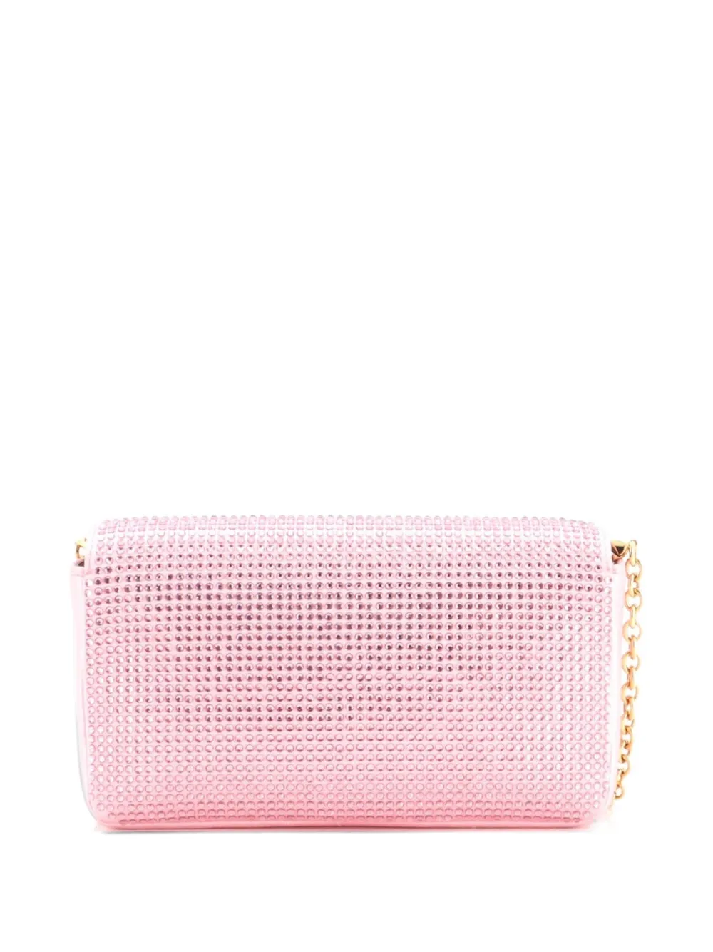 Versace Pre-Owned La Medusa Full Flap Clutch with Chain Crystal Embellished Satin shoulder bag - Rosa