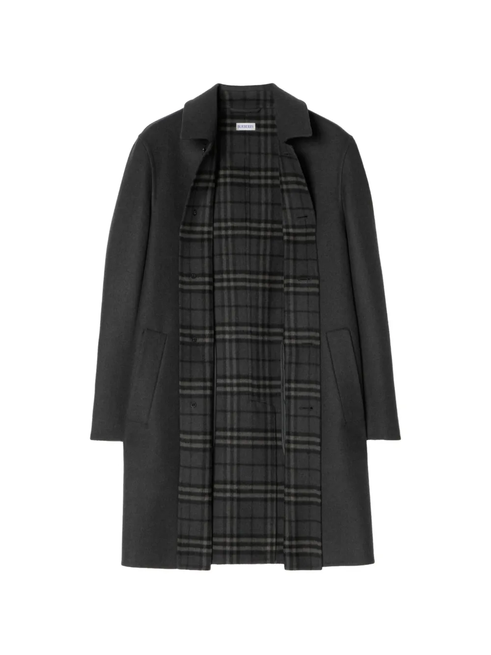Burberry mid-length wool Worthing car coat Grijs