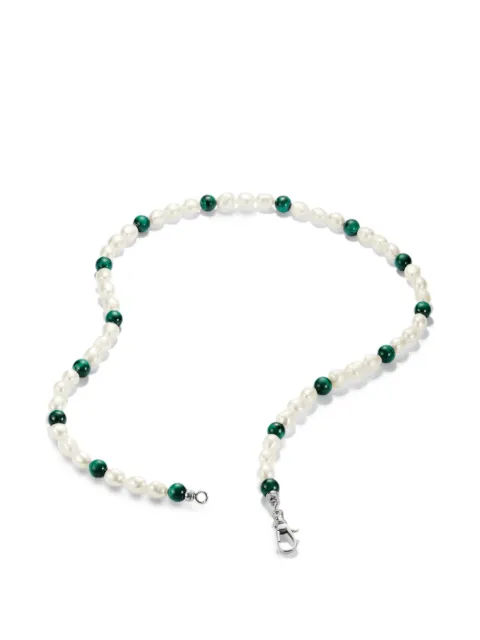 Thomas Sabo Rebel Steel malachite pearl necklace