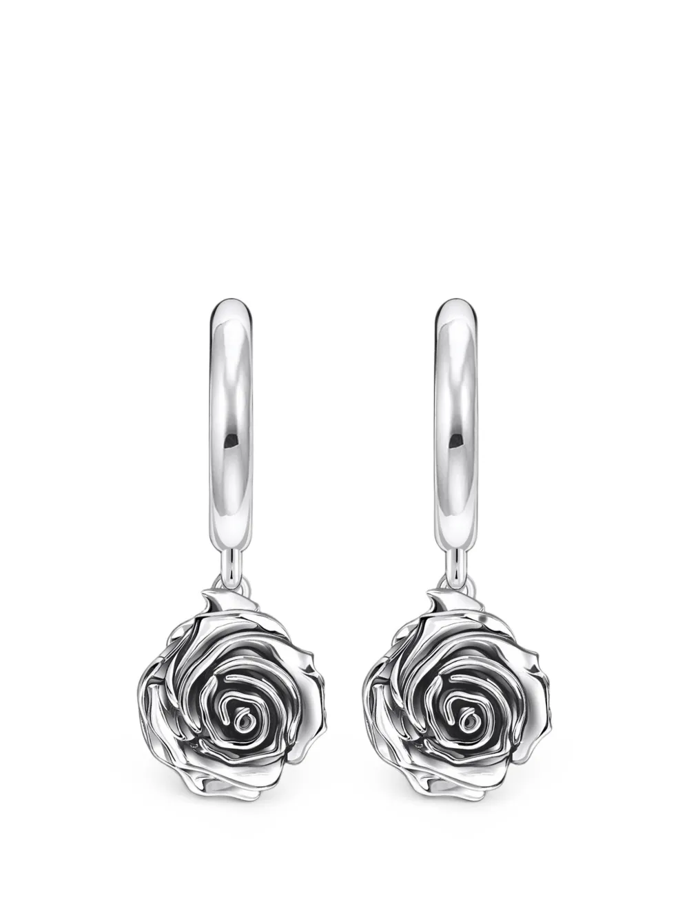 Thomas Sabo Midnight Rose hoop earrings - Argent Thomas Sabo Midnight Rose hoop earrings - Argent