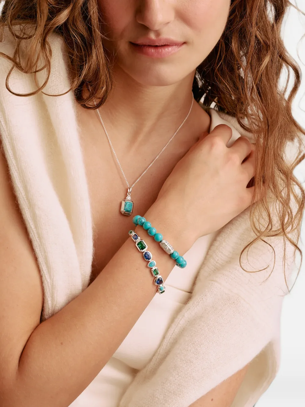 Thomas Sabo beaded engraved bracelet - Argento