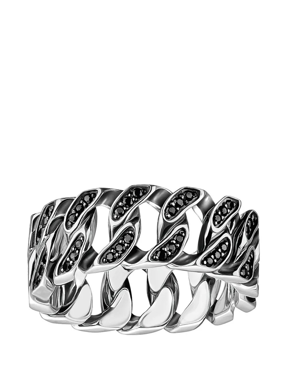 Thomas Sabo curb-chain zirconia ring - Argento