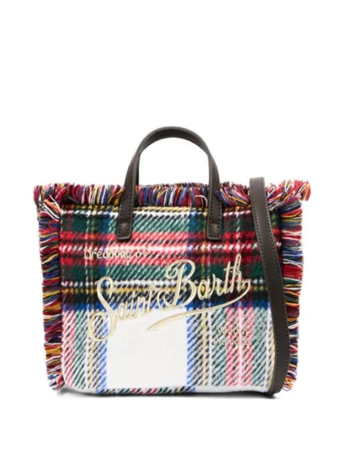 MC2 Saint Barth mini Vanity tartan fringed tote bag