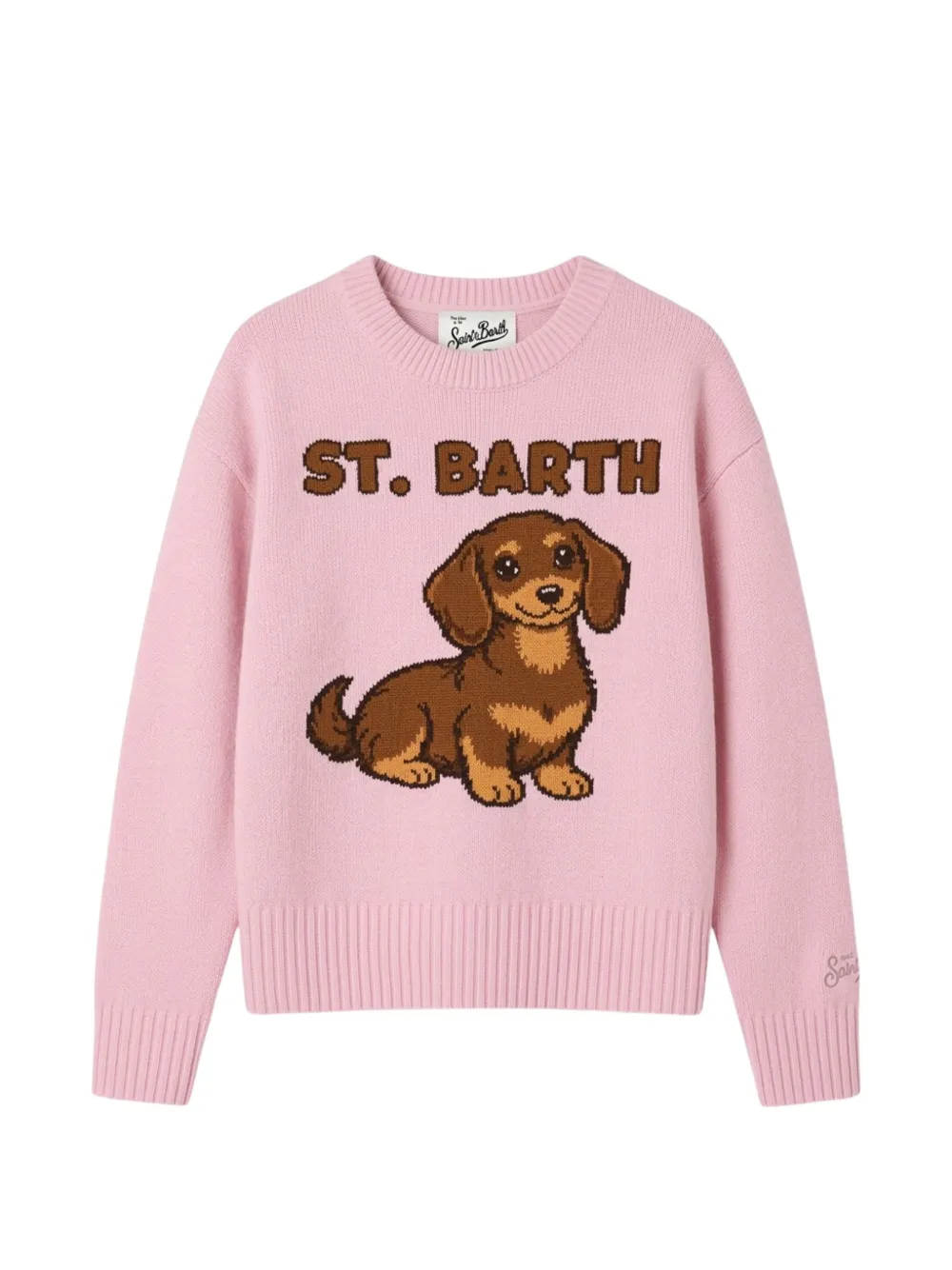 MC2 Saint Barth Tessa dachshund-intarsia sweater Roze