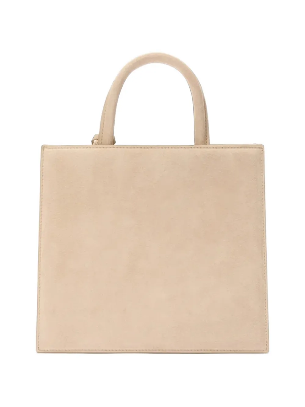 MC2 Saint Barth beige medium Shop bag in suede with metal logo plaque